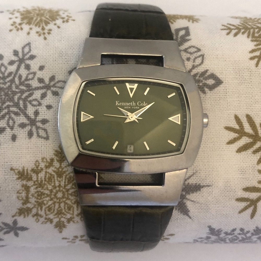 Kenneth Cole Watch- Green Leather Band